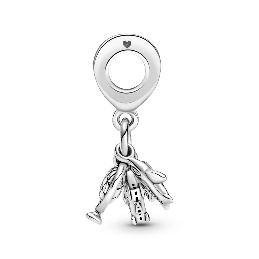 Charm-Anhänger Flugzeug Globus Koffer Sterling-Silber