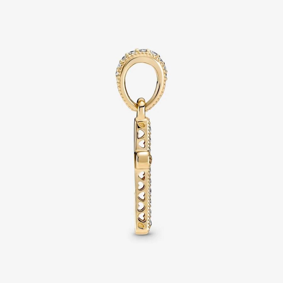 Ketten-Anhänger Funkelndes Kreuz 14k Gelbgold