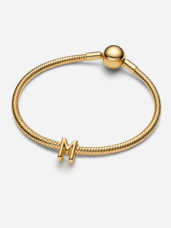 Buchstabe M Alphabet-Mini-Charm 14 Karat Vergoldung