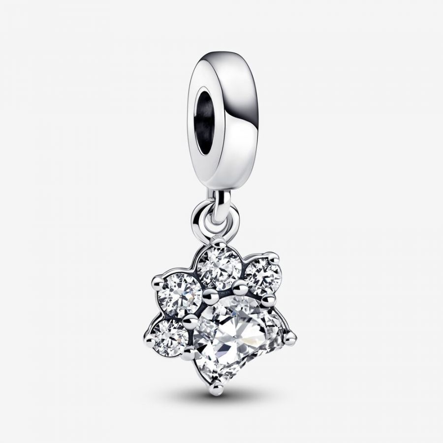 Charm-Anhänger Funkelnde Pfotenabdurck Herz Sterling-Silber