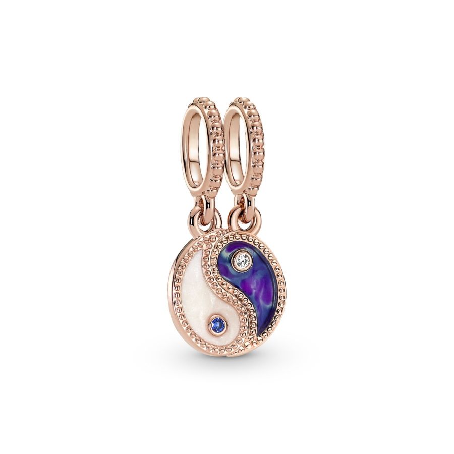 Charm-Anhänger Yin & Yang Funkelnder 14k Rosé Vergoldet Hauptbild