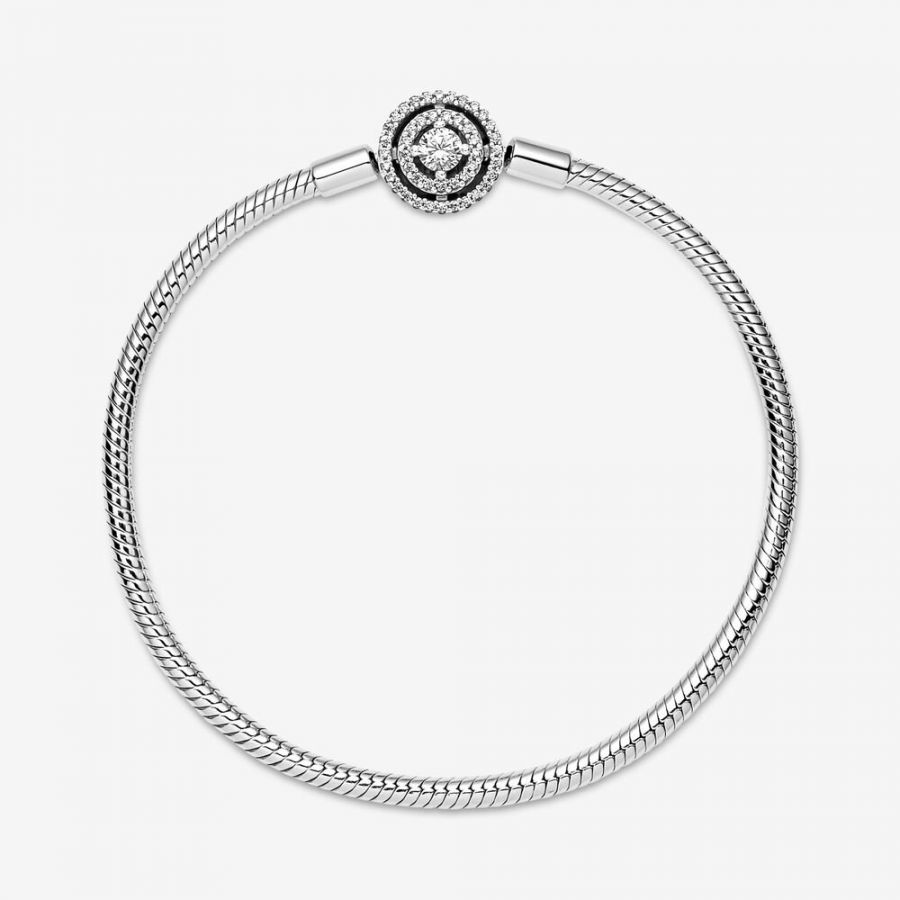 Schlangen-Gliederarmband Moments Strahlenkranz Silber