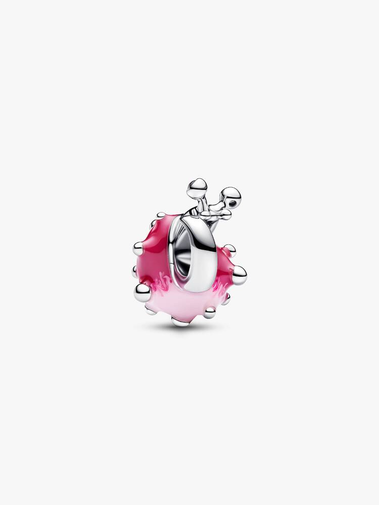 Rosafarbene Schnecke Charm Sterling-Silber