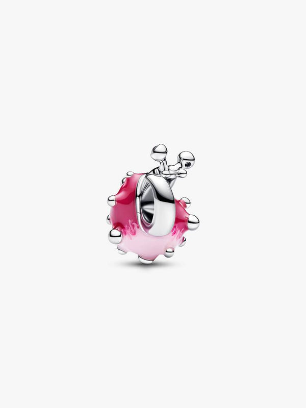 Rosafarbene Schnecke Charm Sterling-Silber