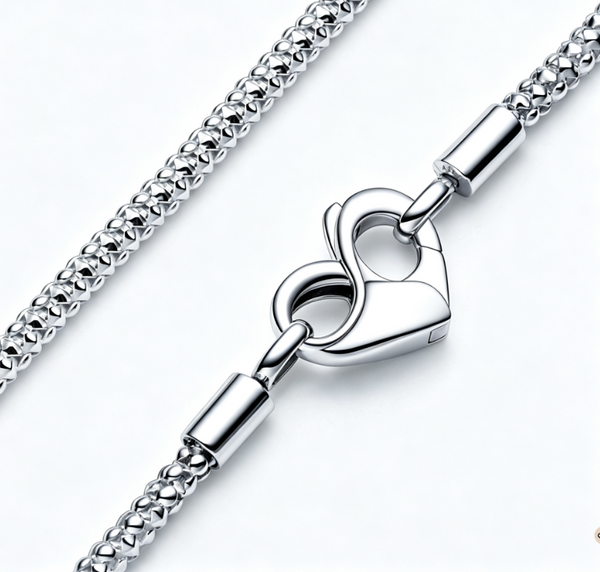 392451C00 Gliederhalskette mit Nieten Moments Silber 45 cm