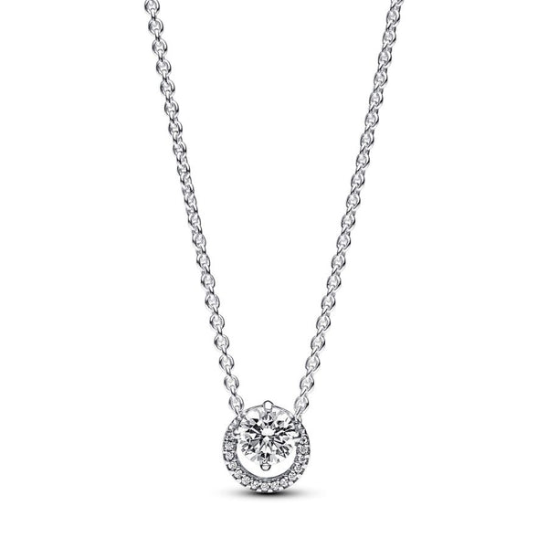 391174C01 Kette mit Anhänger Strahlenkranz Zirkon Silber