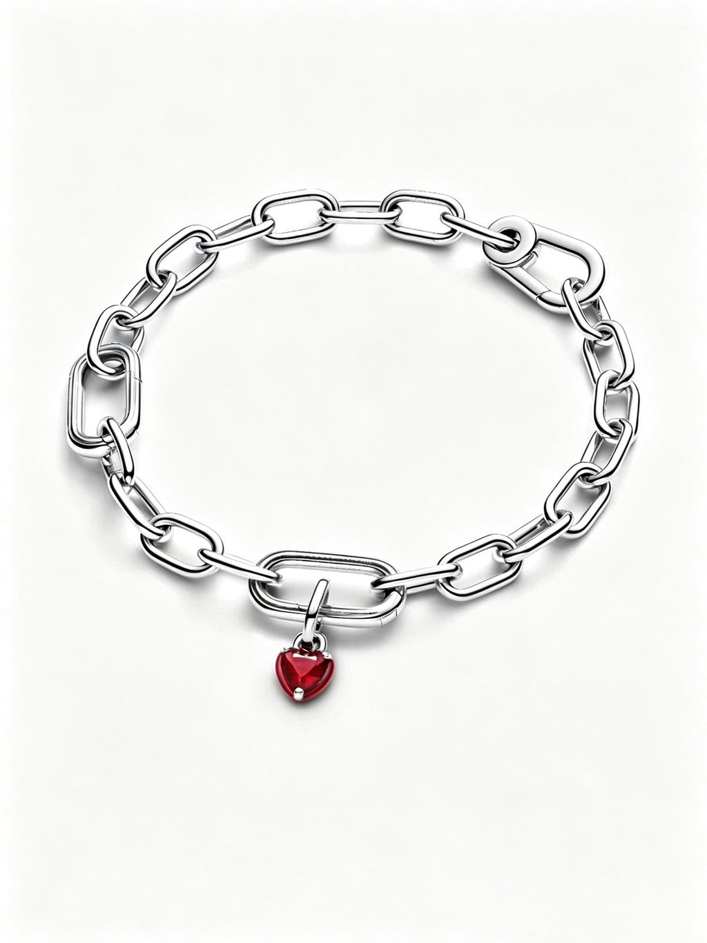 Rotes Chakra-Herz Mini-Charm-Anhänger Sterling-Silber