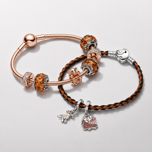 Charm König der Löwen Murano Orange Silber