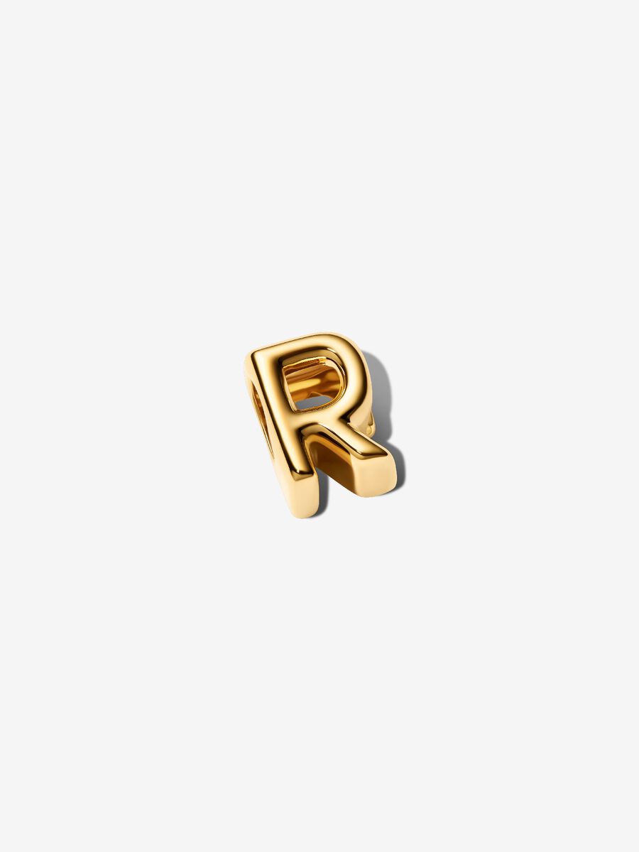 Buchstabe R Alphabet-Mini-Charm 14 Karat Vergoldung
