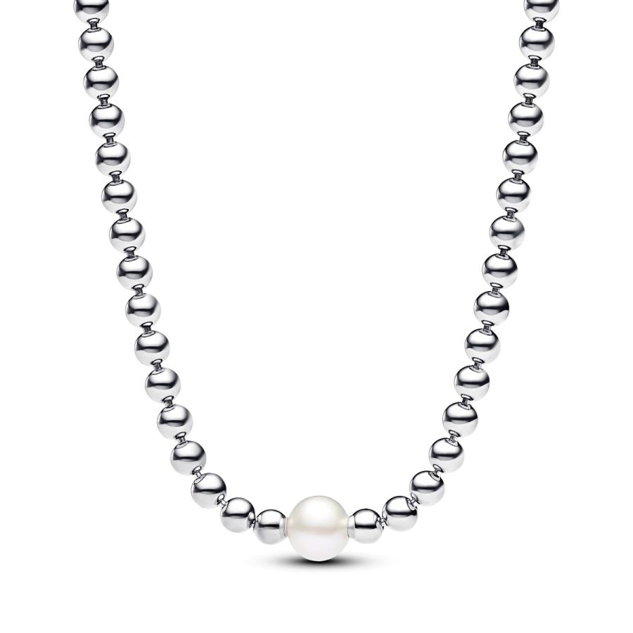 393176C01 Halskette Collier Süßwasserzuchtperle Silber