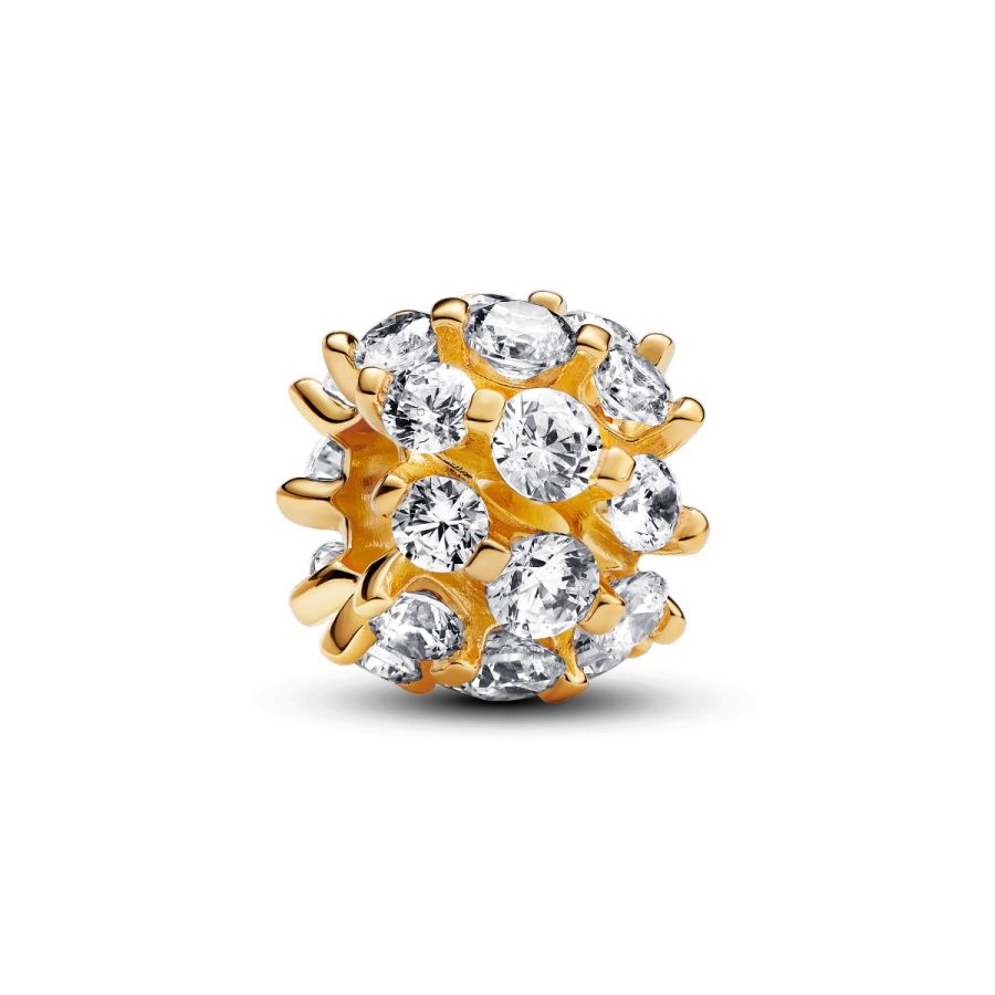 Charm Zirkonia Weiss Funkelnd Rund Vergoldet Hauptbild