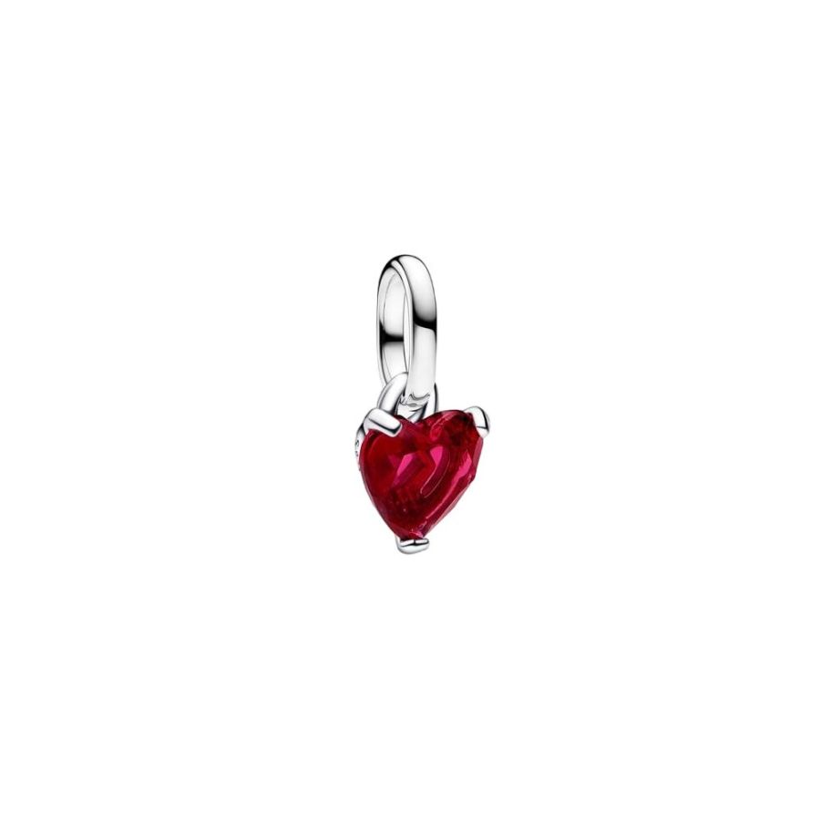 Mini-Charm-Anhänger Gebrochenes Herz Rot Sterling-Silber Hauptbild