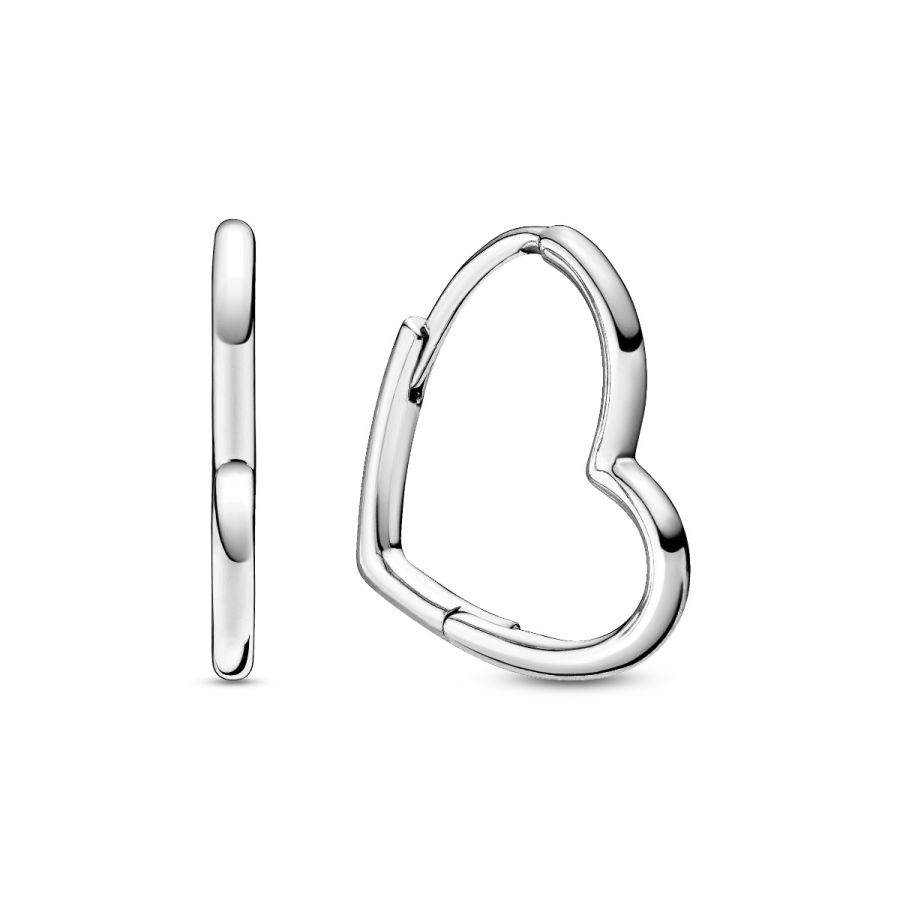 Ohrringe Creolen Asymmetrical Heart Hoop Sterling-Silber Hauptbild