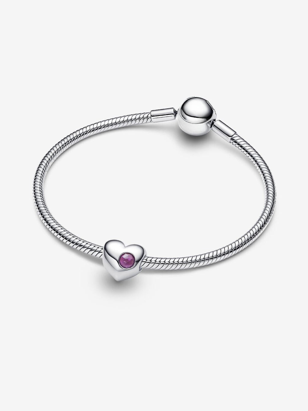 Gravierbares Lilafarbenes Stein Herz-Charm Sterling-Silber